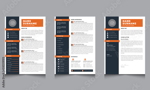Creative Resume Template and Cover Letter Vector Modern CV Layout