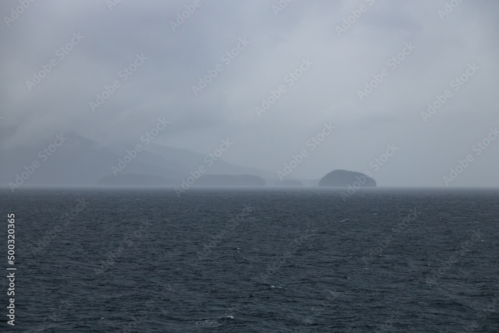 Icy Strait with mountain background, Alaska, USA