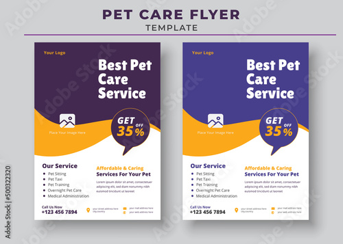 Pet Care Flyer Template, Pet Sitting Flyer Template, Pet Walkers Flyer Template