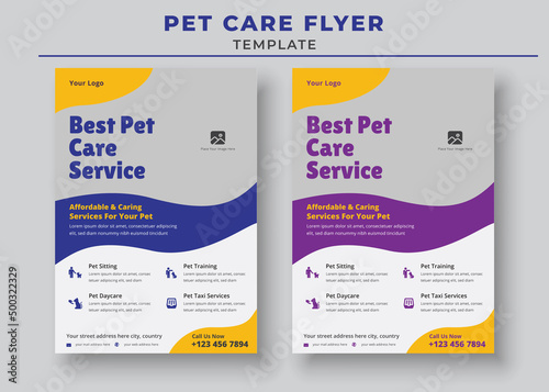 Pet Care Flyer Template, Pet Sitting Flyer Template, Pet Walkers Flyer Template