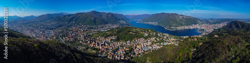 Landscape of Lake Como near the border with switzerland