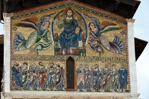  Lucca - San Frediano Church 13th Century Ascension mosaic by Berlinghieri. photo