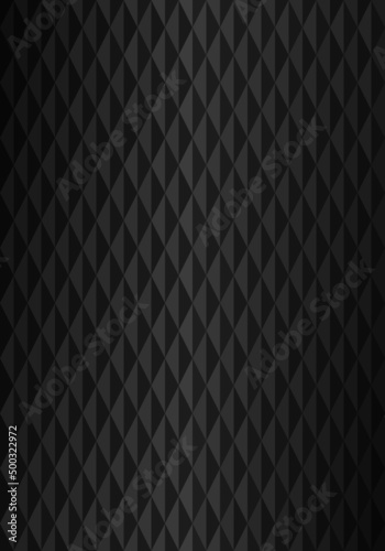 Black gradient rhombus geometric pattern. Abstract background design for publication, cover, banner, poster, web design, backdrop, wall. Vector illustration.