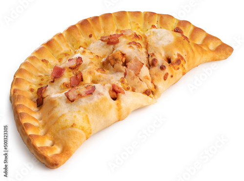 Pizza puff isolated on white background, Pizza puff on white background With clipping path.