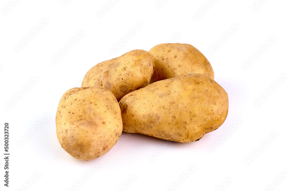 Washed potatoes, organic potato, isolated on white background. Washed potatoes, organic potato, isolated on white background.