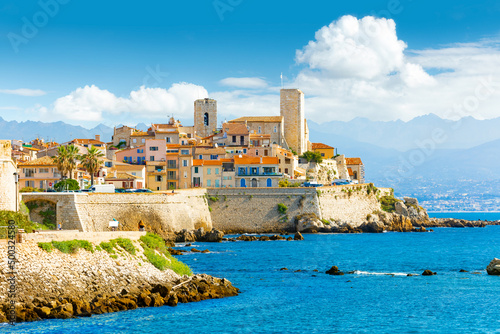 Historic center of Antibes, French Riviera, Provence, France.