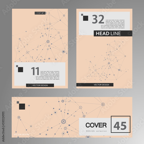 DNA modern shapes wellness treatment life. Vector cover design template. Scientific gene cell illustration. Molecules illustration. Atom structure background