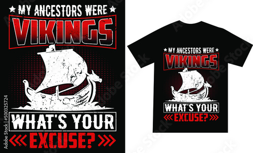 Schilderij op canvas Viking Tshirt design or printable vector template