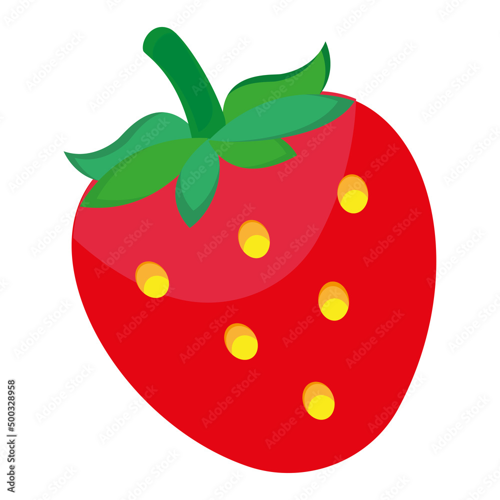 Obraz premium Isolated colored strawberry icon Cute design Vector