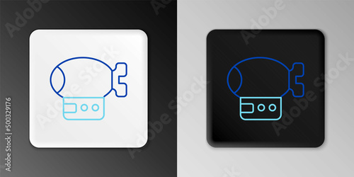 Line Airship icon isolated on grey background. Colorful outline concept. Vector
