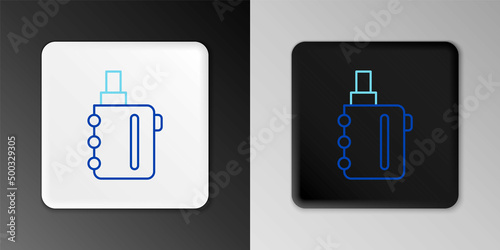 Line Electronic cigarette icon isolated on grey background. Vape smoking tool. Vaporizer Device. Colorful outline concept. Vector