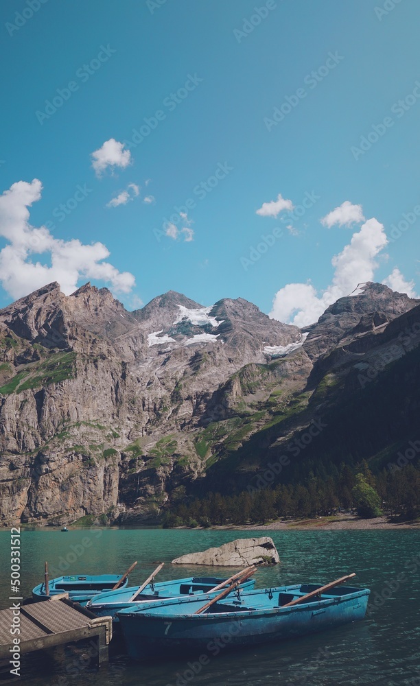 Oeschinen Lake in the Swiss Alps
