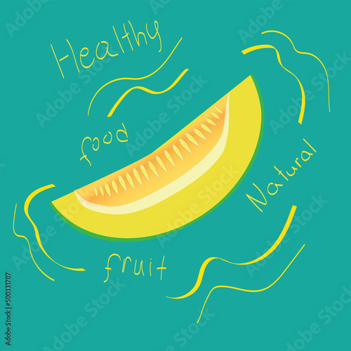 Funny melon fruit doodle