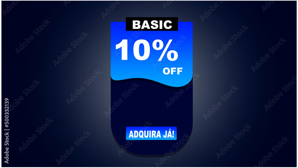 Obraz premium 10 percent blue banner discount for promotions and offers.