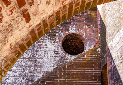 Canvas Print Several styles of brickwork arches and windows.