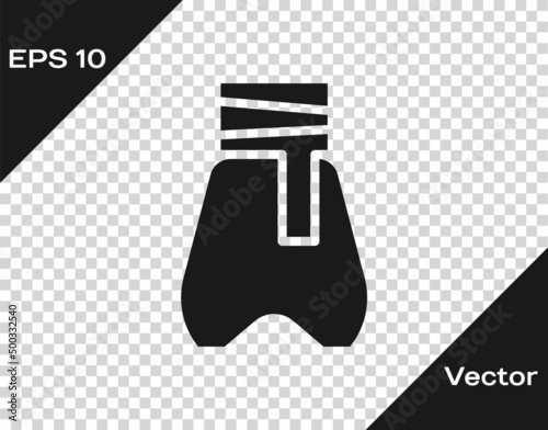 Black Cossack pants with a belt icon isolated on transparent background. Cossack bloomers. Vector