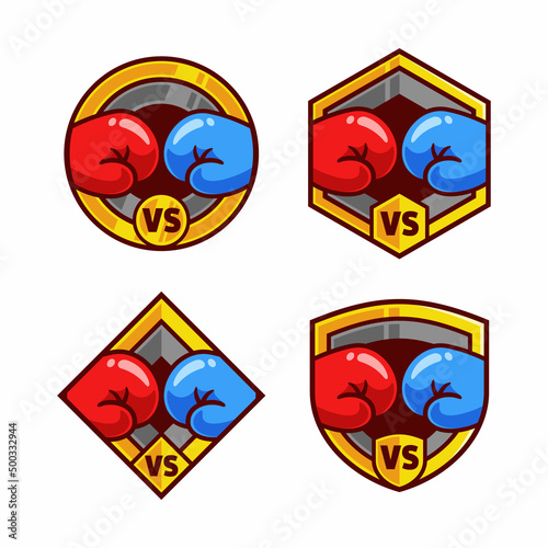 Versus Boxing Match Cartoon Set