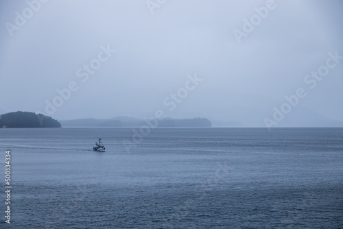 Fishing boat in Icy Strait Point, Alaska, USA