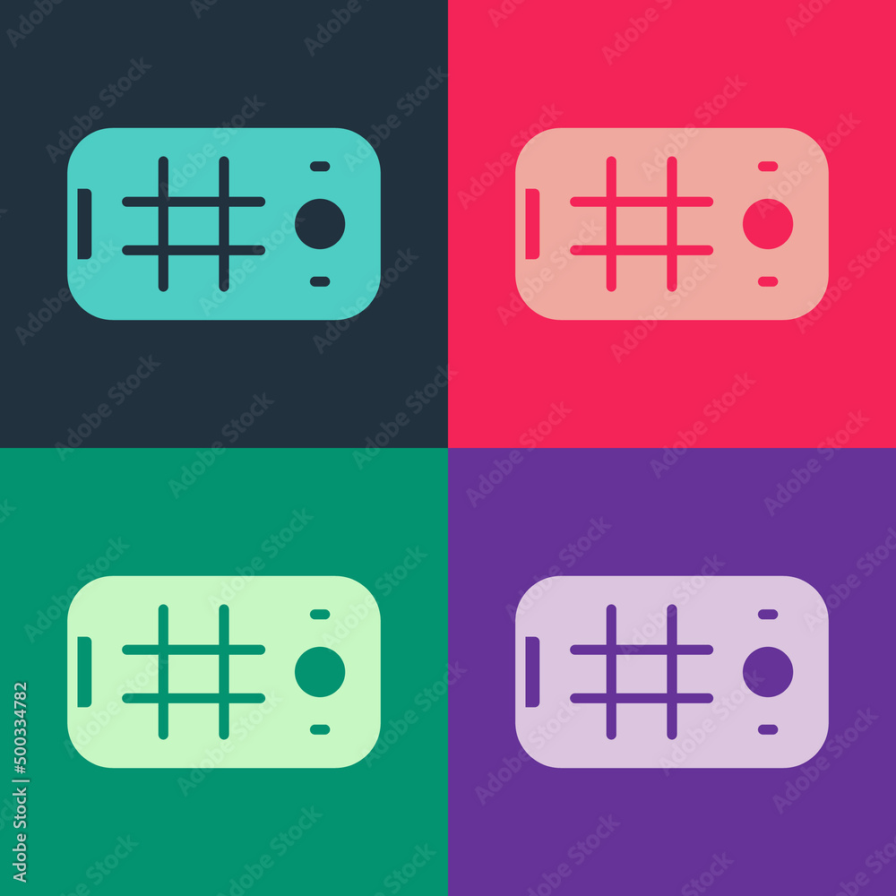 Pop art Selfie on mobile phone icon isolated on color background. Vector Pop art Selfie on mobile phone icon isolated on color background. Vector
