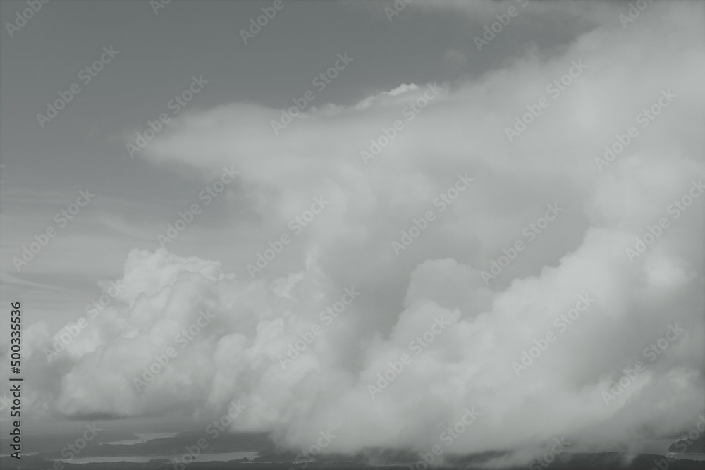 black and white clouds abstract photograph