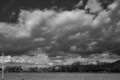 black and white storm clouds