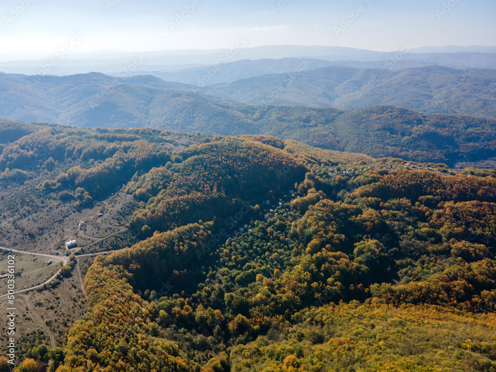 Fototapeta premium Autumn Landscape of Erul mountain near Kamenititsa peak, Bulgaria