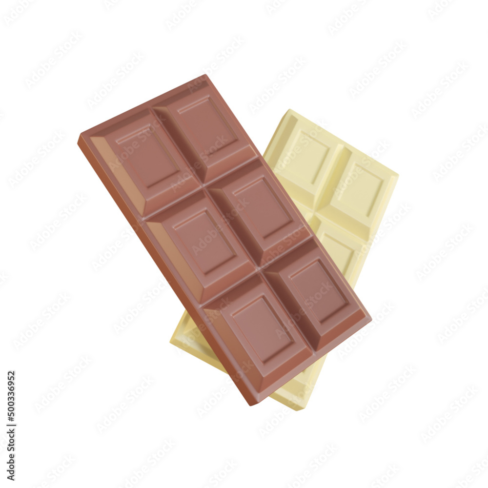 Fototapeta premium Chocolate bar. Cocoa sweets Helps to relax when eating. 3d render.