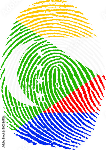 Illustration vectorisé de l'empreinte du drapeau des Comores