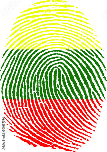Illustration vectorisé d'une empreinte du drapeau de la Lituanie
