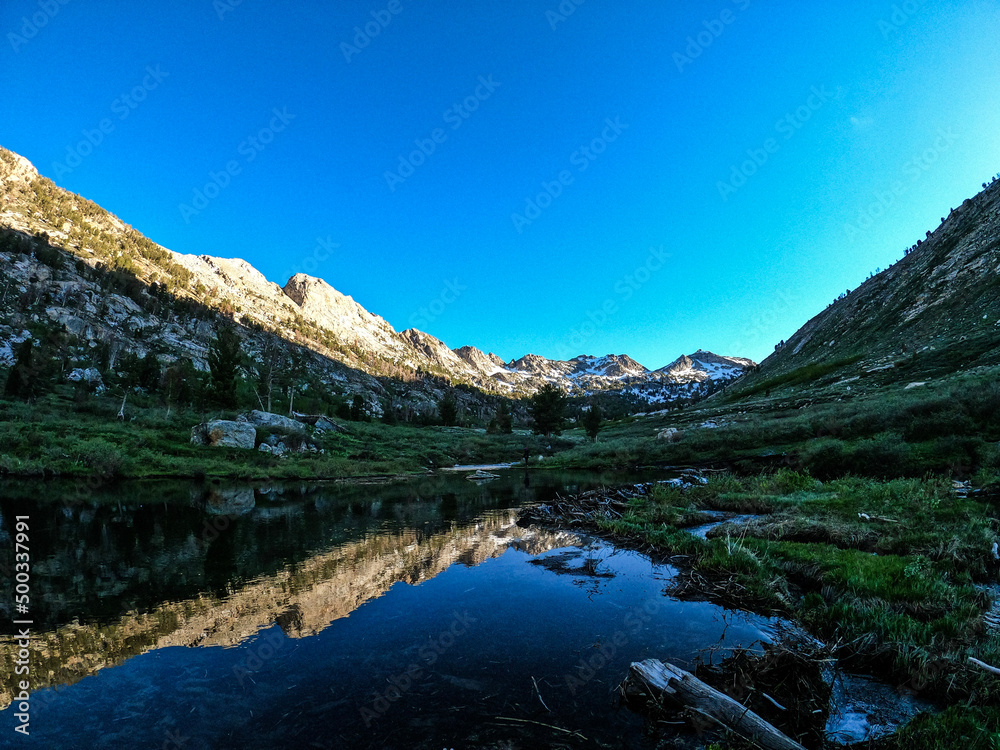 reflection in beaver pond at lamoille canyon, Nevada