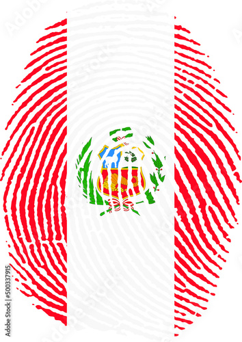 Illustration vectorisé d'une empreinte du drapeau du Pérou