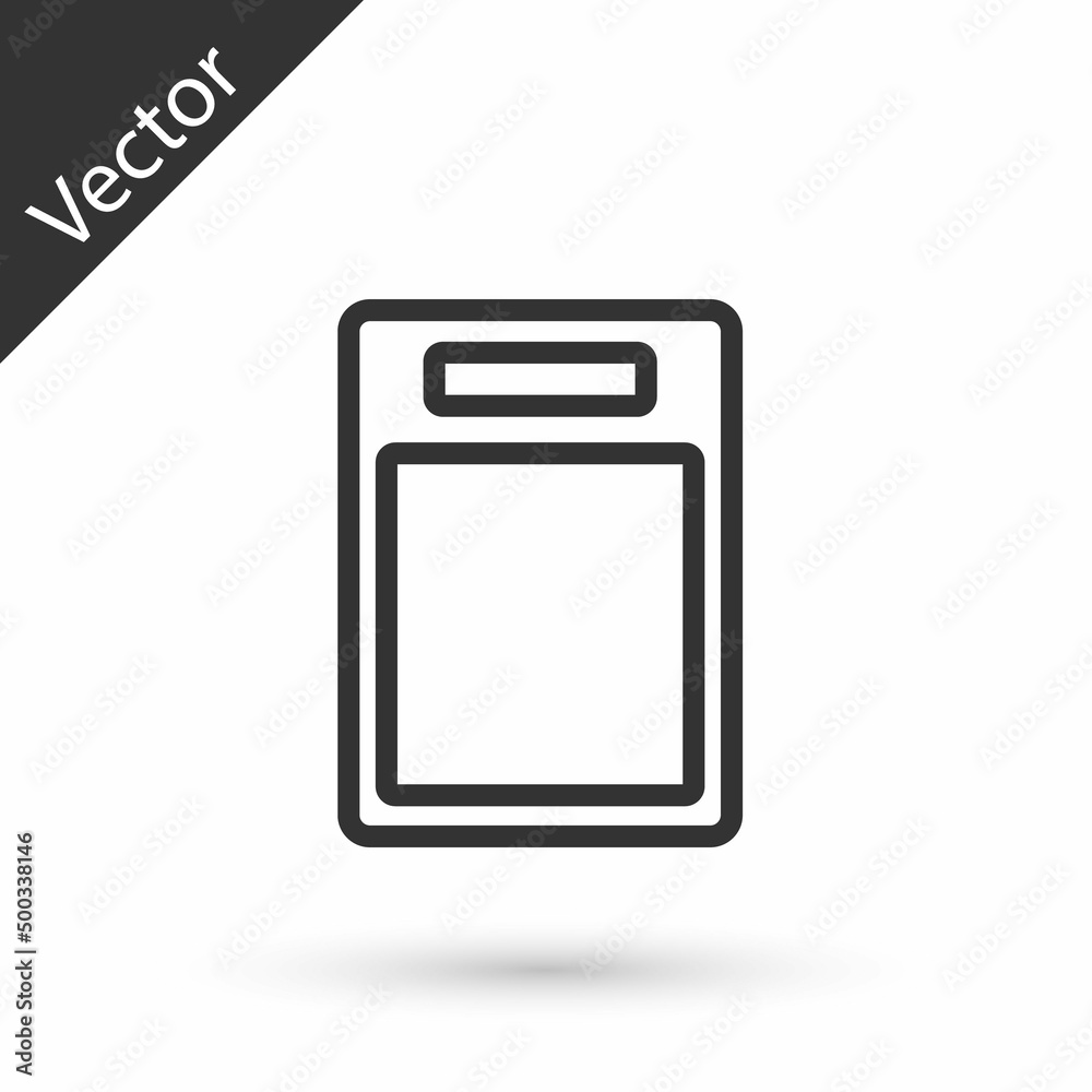 Grey line Cutting board icon isolated on white background. Chopping Board symbol. Vector Grey line Cutting board icon isolated on white background. Chopping Board symbol. Vector