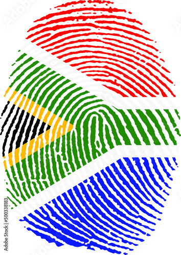 Illustration vectorisé d'une empreinte du drapeau de l'Afrique du sud