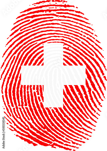 Illustration vectorisé d'une empreinte du drapeau de la Suisse