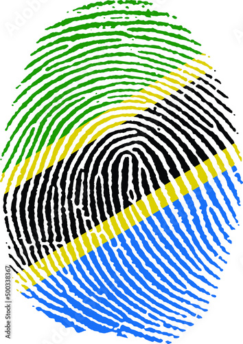Illustration vectorisé d'une empreinte du drapeau de la Tanzanie