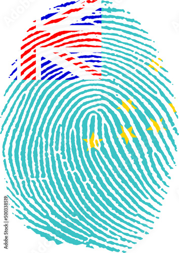Illustration vectorisé d'une empreinte du drapeau de Tuvalu