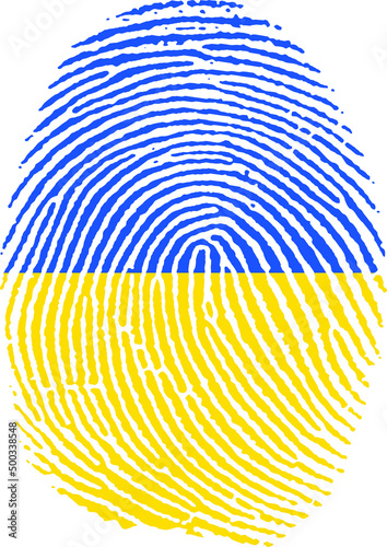 Illustration vectorisé d'une empreinte du drapeau de l'Ukraine
