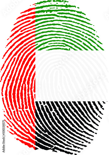 Illustration vectorisé d'une empreinte du drapeau des Émirats arabes unis