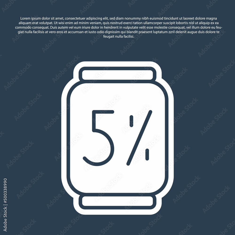 Blue line Beer can icon isolated on blue background. Vector Blue line Beer can icon isolated on blue background. Vector