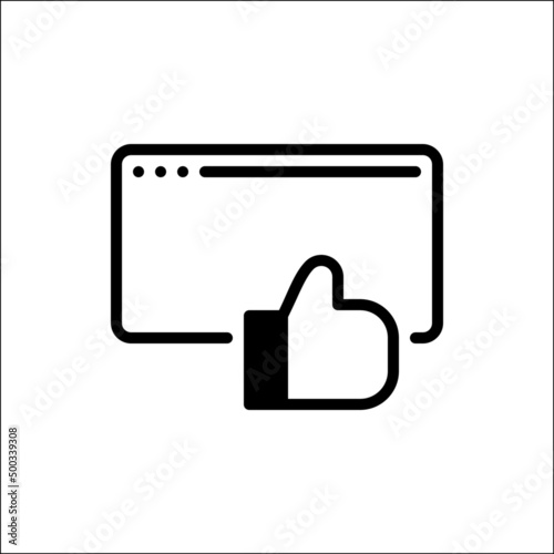 like icon, likes a website, and always visits it