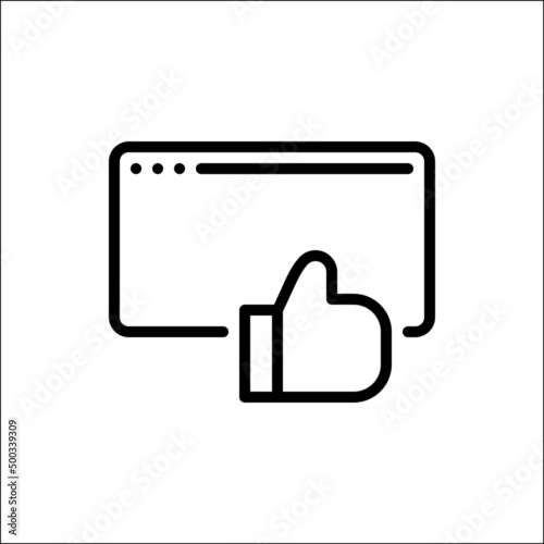 like icon, likes a website, and always visits it