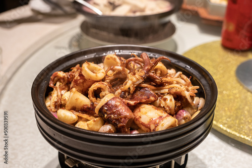 Seafood Chinese food made of squid