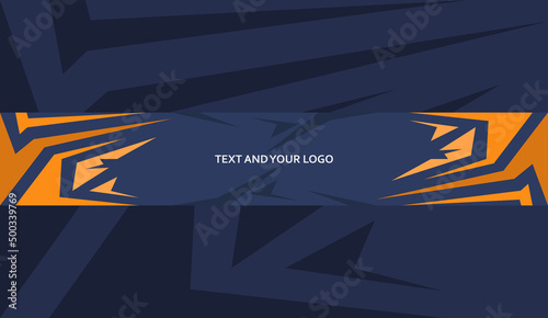 Abstract Blue and Orange Channel Banner Template, Beautiful future banner, cool gamer channel