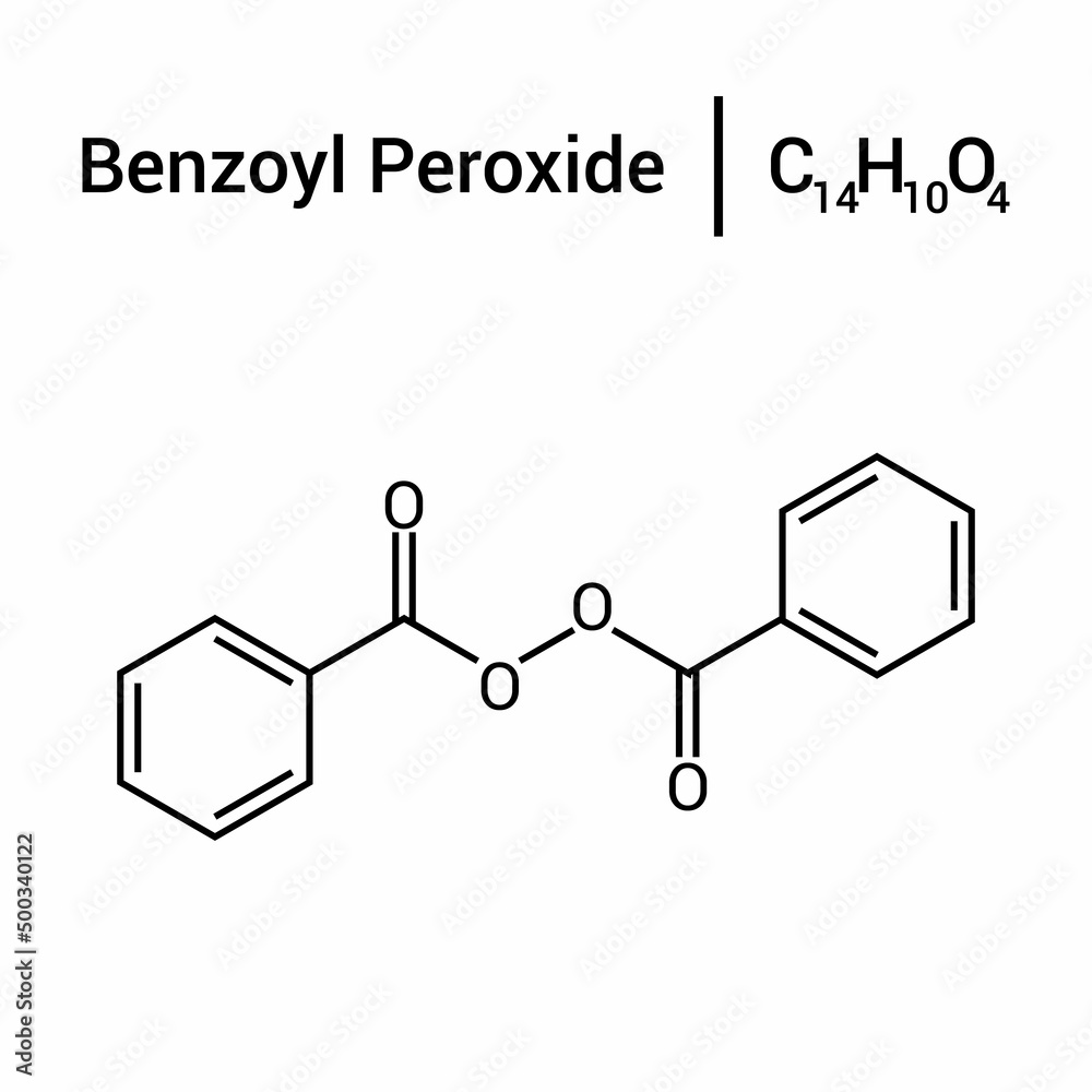 Chemical Structure Of Benzoyl Peroxide C14H10O4 Stock Vector Adobe 