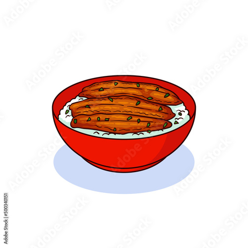 hand drawn unagi food 1