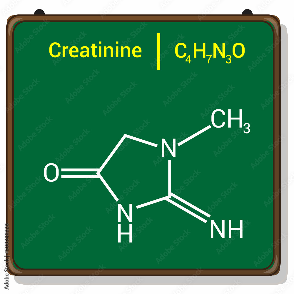 chemical structure of Creatinine (C4H7N3O) Stock Vector Adobe Stock