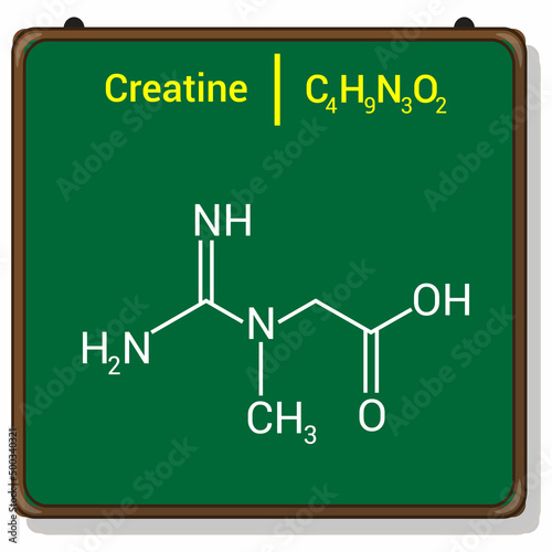 chemical structure of creatine (C4H9N3O2)