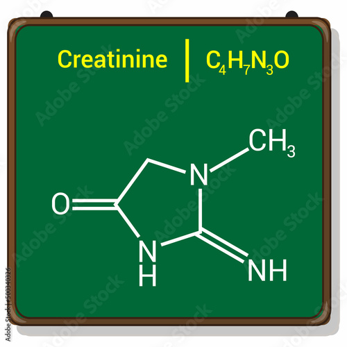chemical structure of Creatinine (C4H7N3O)