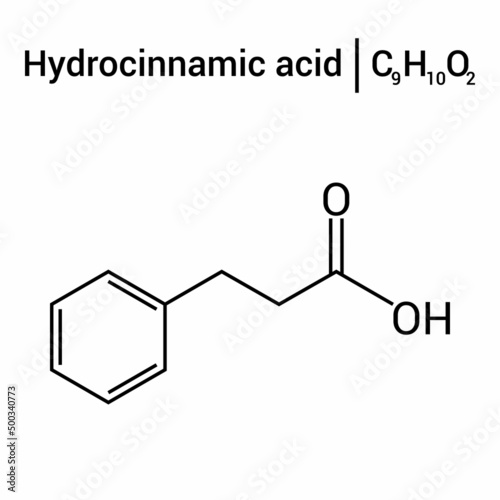 chemical structure of hydrocinnamic acid (C9H10O2)