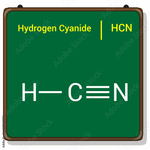 chemical structure of Hydrogen cyanide (HCN)